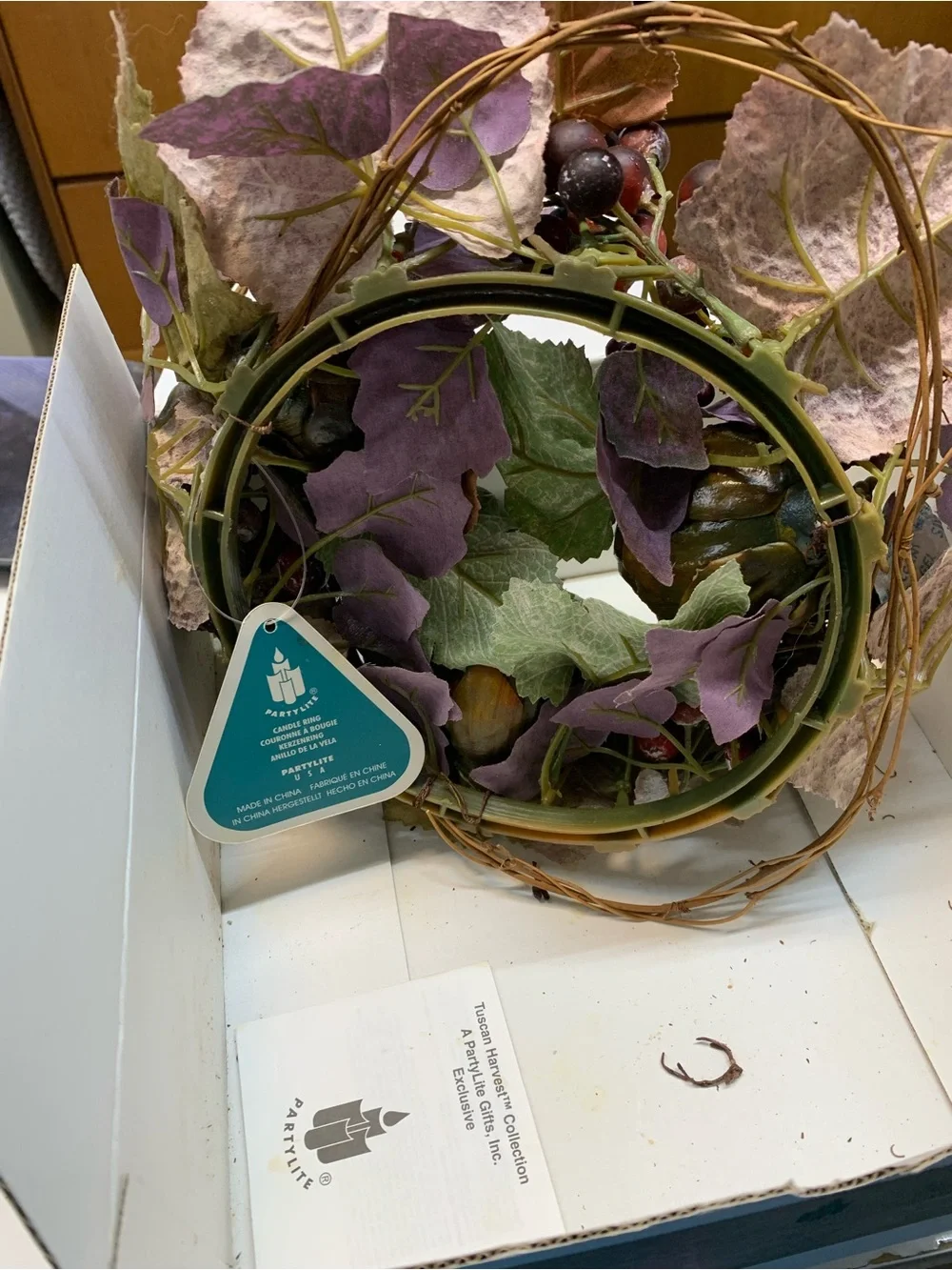 Partylite Tuscan Harvest Green Decorative Wreath Accent 6” P7824 NEW in Box